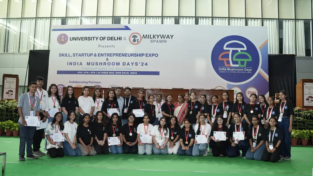 Delegates gathered on stage for a group photograph